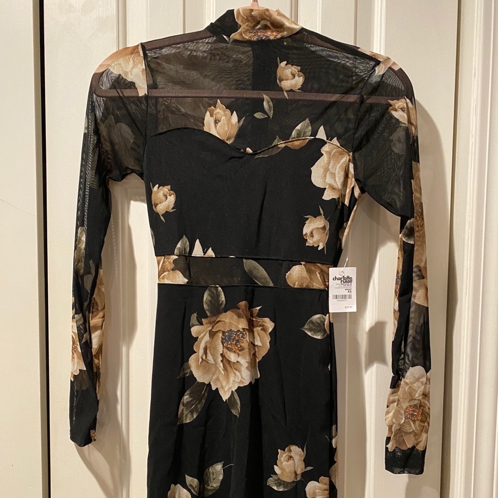 NWT Mesh Long Sleeve Bodycon Dress Size XS